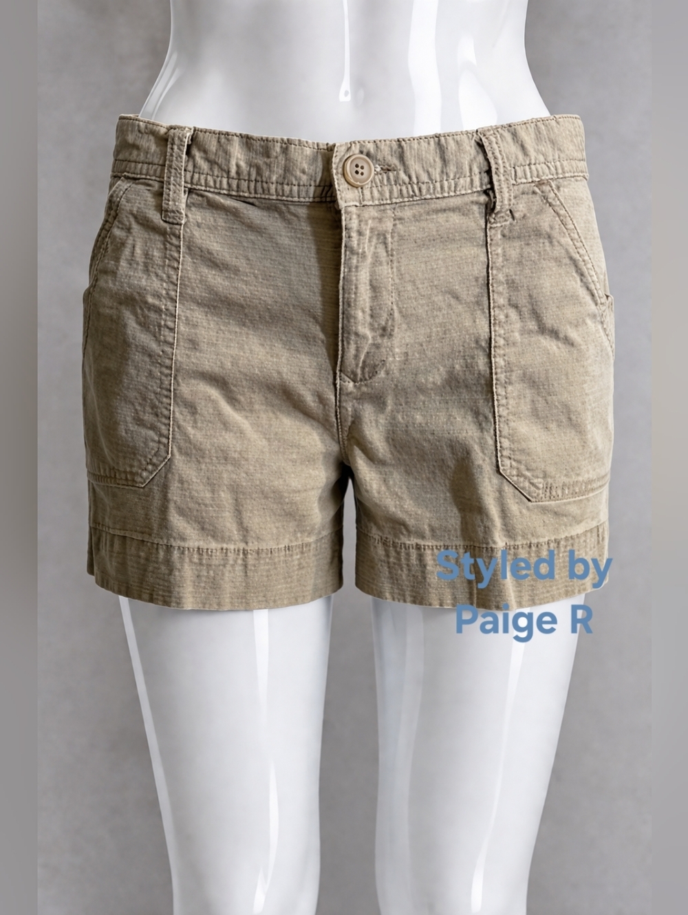 ❤️Calvin Klein Jeans Stretch Khaki Mid Rise Cotton Twill Shorts 6 29
